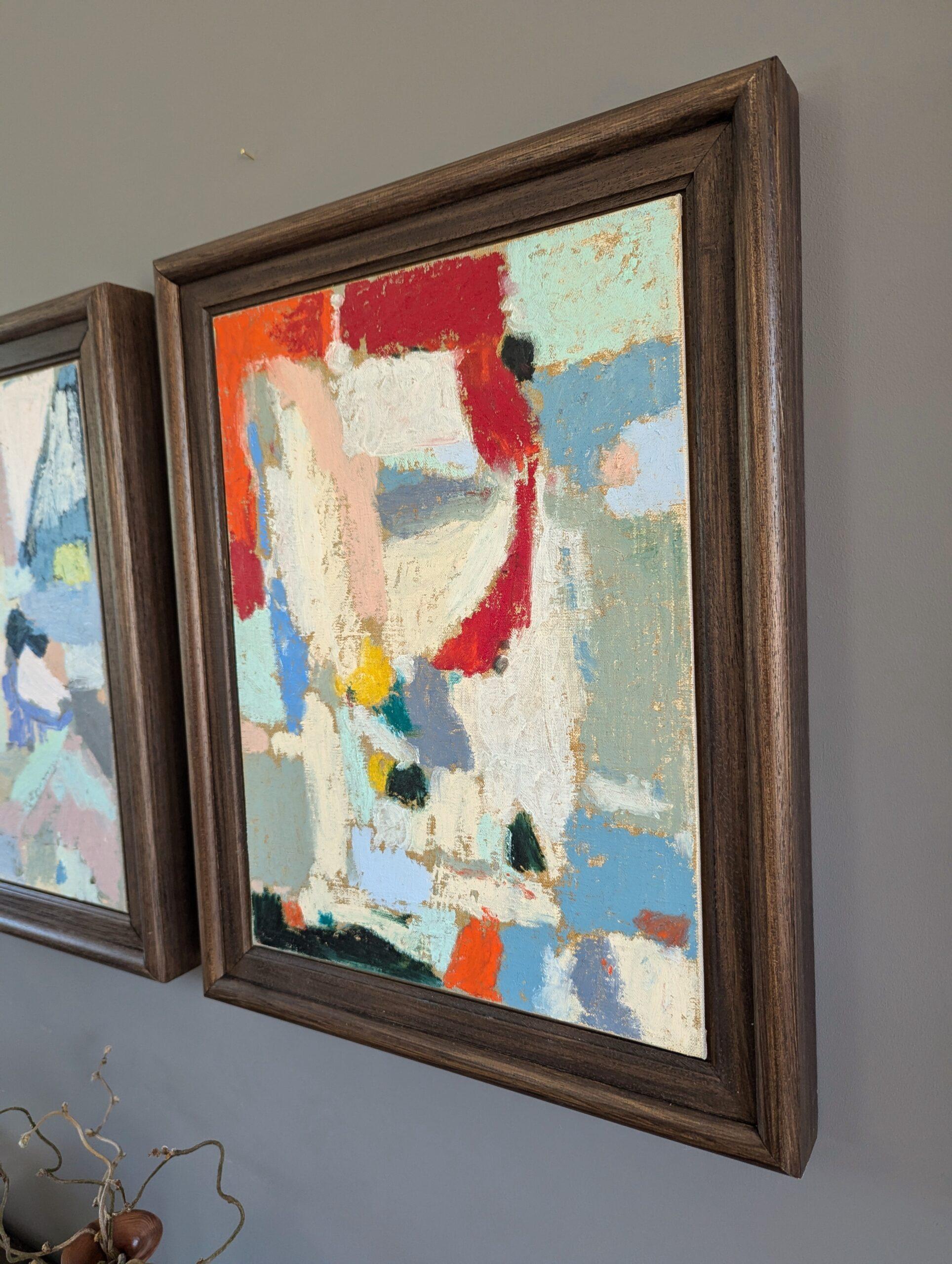 2024 Contemporary Modernist Original Abstract Oil Paintings - Pair of Oils For Sale 7