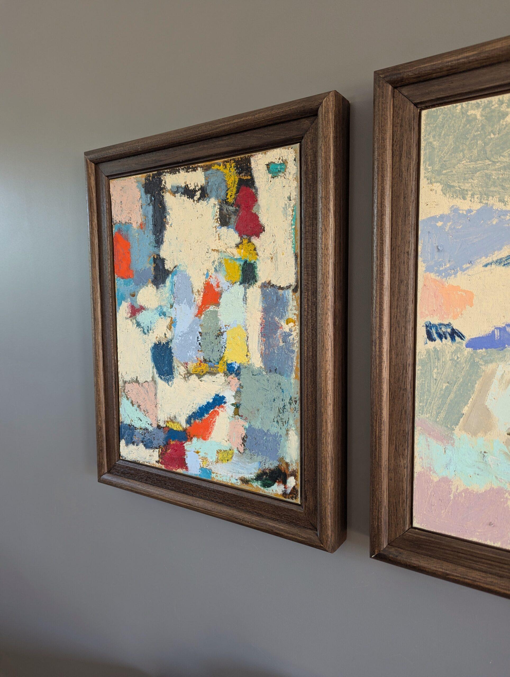 2024 Contemporary Modernist Original Abstract Oil Paintings - Pair of Oils For Sale 6