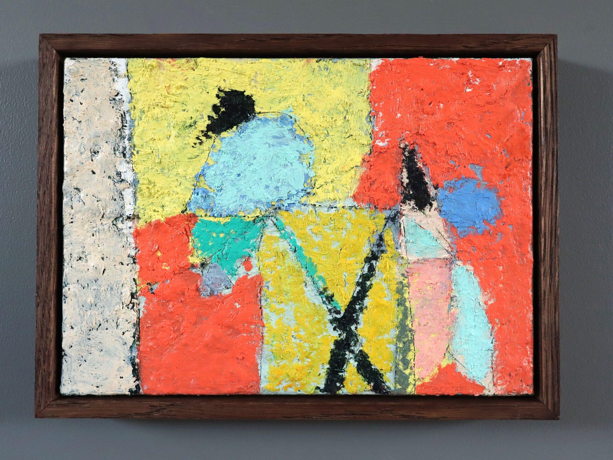 2025 AM Contemporary Abstraktes Stillleben Mini Ölgemälde - Dämmerung Blumen – Painting von Lloyd Durling