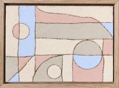 Contemporary Abstract Framed Oil Painting - Pink District