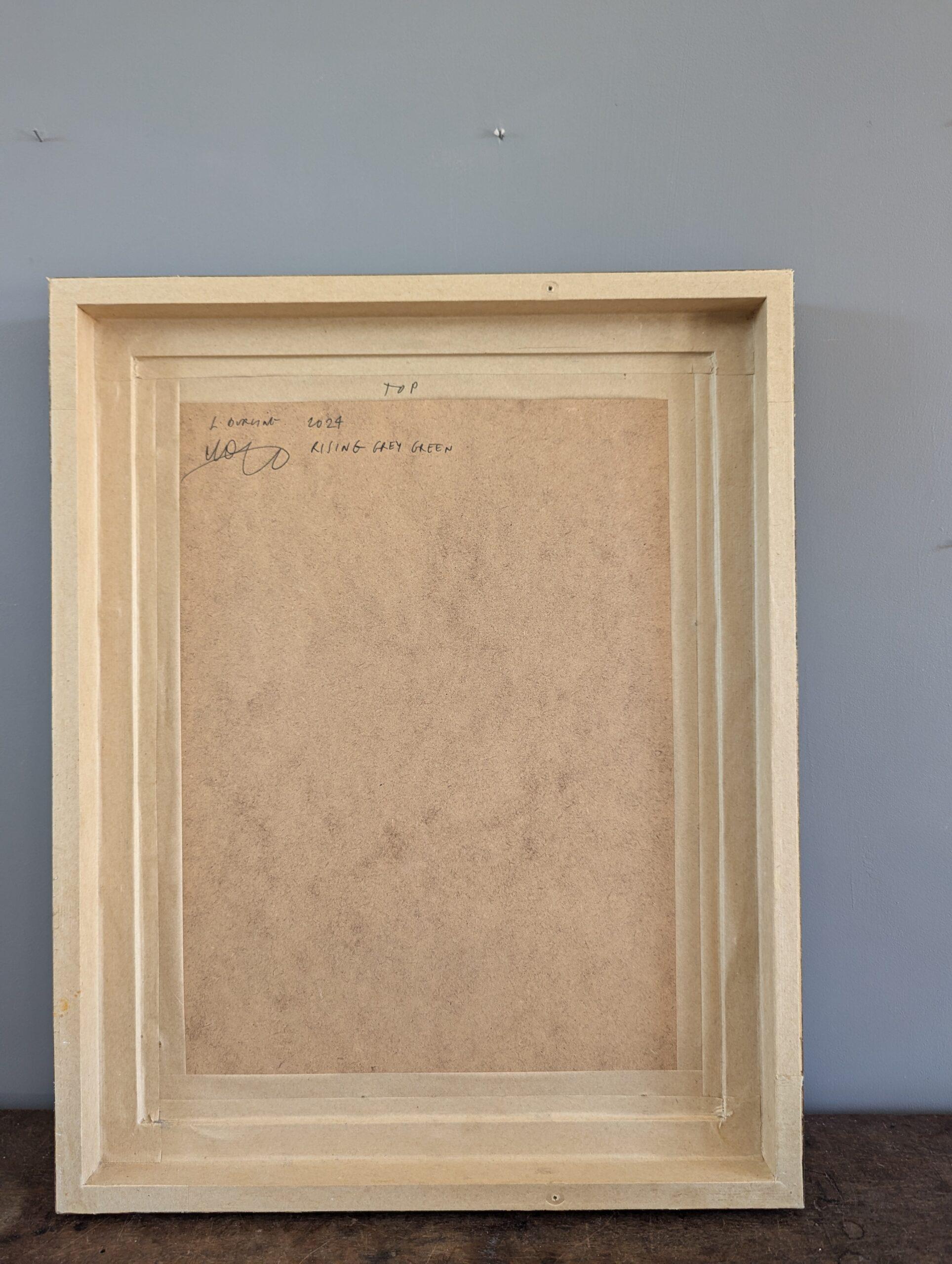Pittura ad olio astratta contemporanea, opera del britannico Lloyd Durling - Rising Grey Green in vendita 7