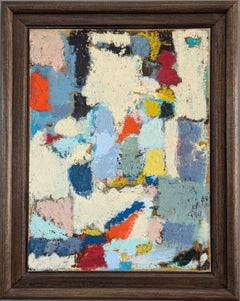 Pittura ad olio astratta contemporanea, opera del britannico Lloyd Durling - Rising Grey Green
