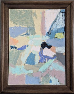 Contemporary Abstract Oil Painting, by British Lloyd Durling -Thoughts in Blue