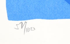 Blue Abstract Serigraph by Lloyd Fertig