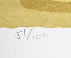 Yellow Composition, Colorful Abstract Screenprint by Lloyd Fertig