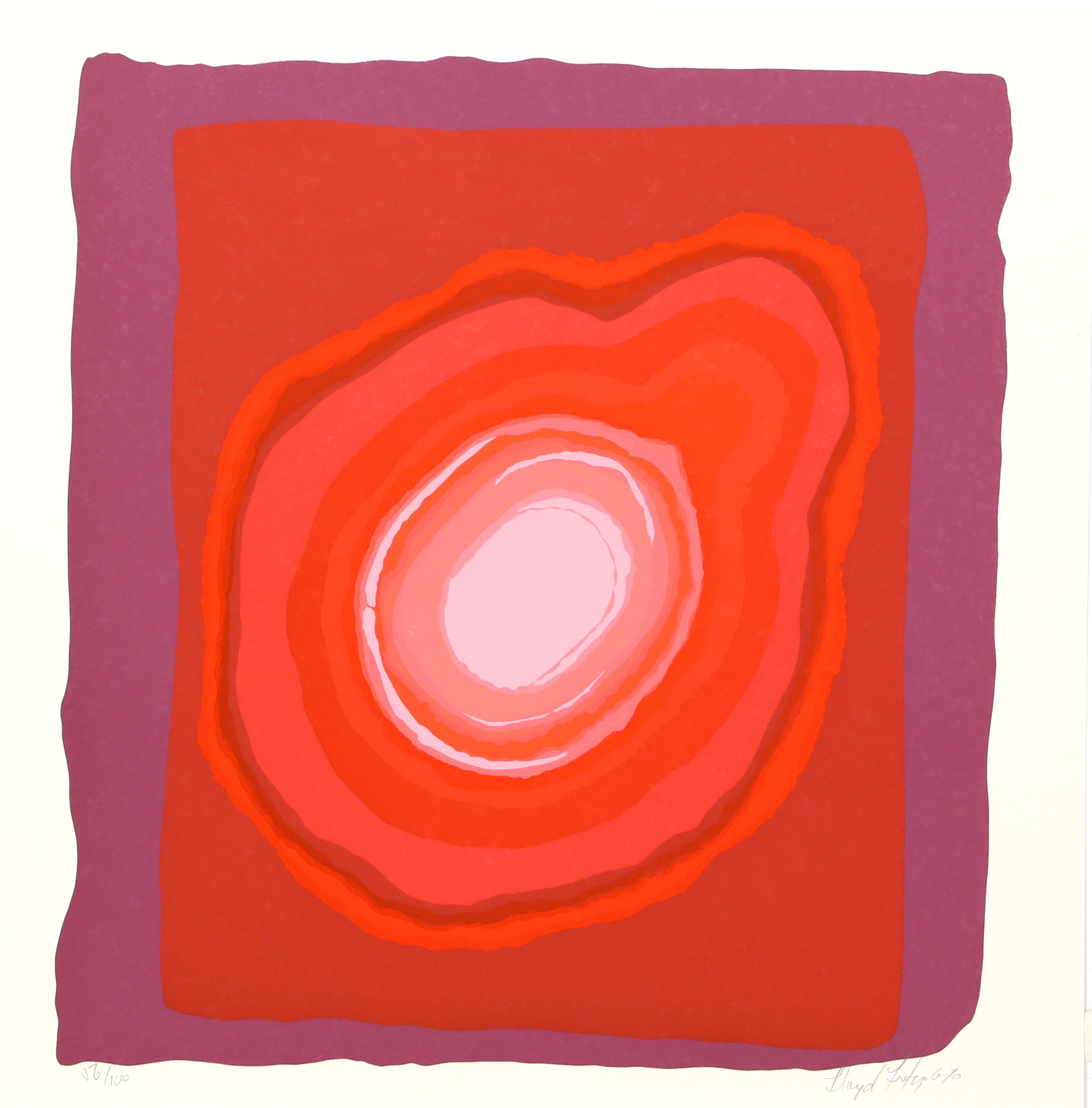 Artist: Lloyd Fertig, American (1943 - 1995)
Title: Untitled - Red Abstract
Year: 1970
Medium: Screenprint, signed and numbered in pencil
Edition: 100
Size: 22 in. x 22 in. (55.88 cm x 55.88 cm)
