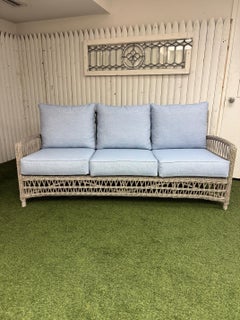 Lloyd Flanders Wicker Mackinac Collection Sofa with Sunbrella Cushions New