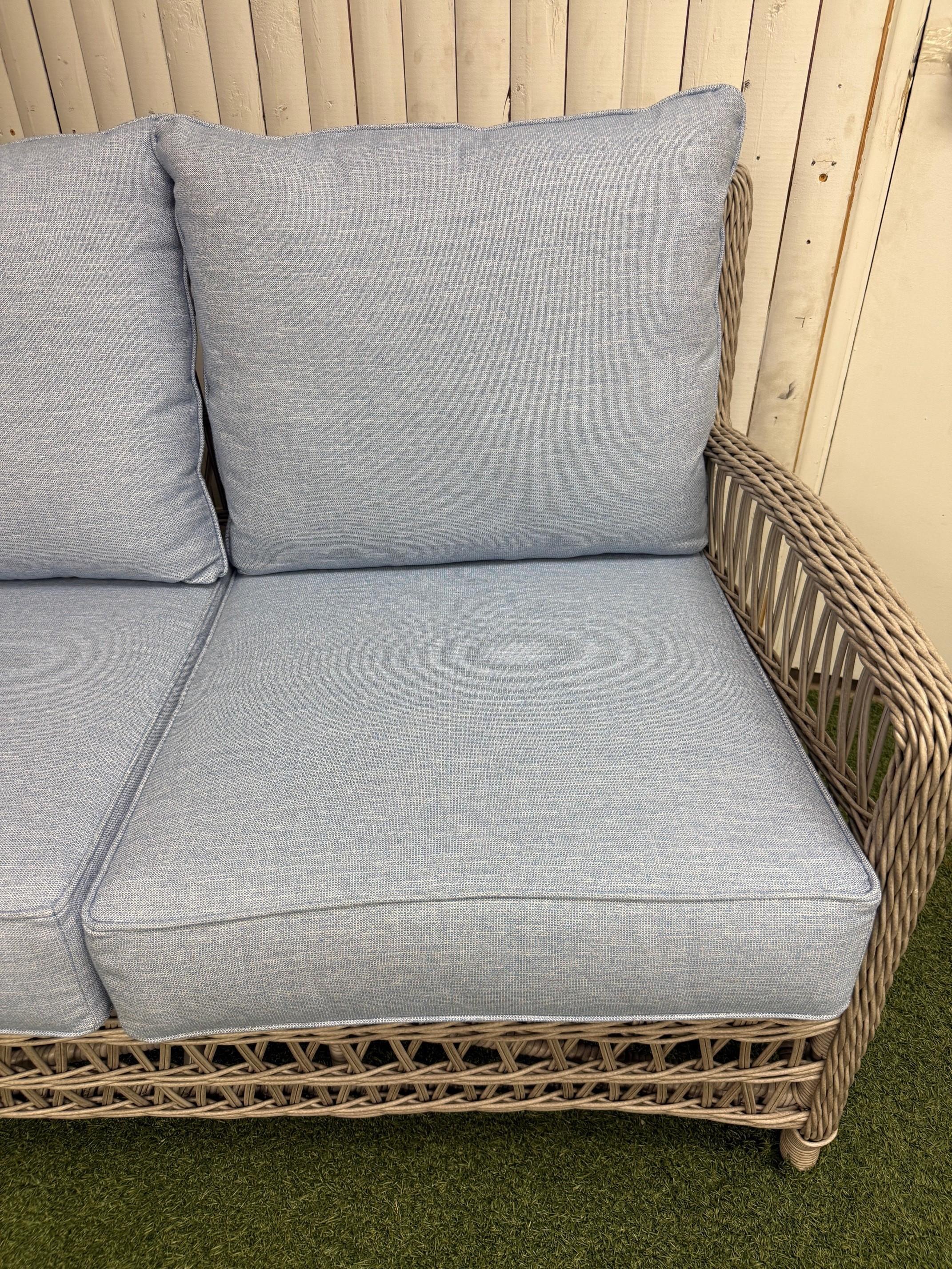 Woven Lloyd Flanders Wicker Mackinac Collection Sofa with Sunbrella Cushions New