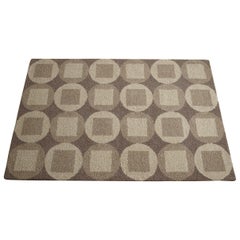 Grey Circle and Square 'Lloyd' Handwoven Rectangular Wool Rug
