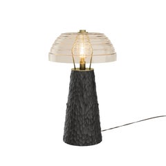 Lloyd I Table Lamp Hammered Wood Brass Handmade in Portugal By Wood Tailors Club