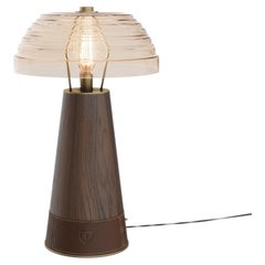 Lloyd II Table Lamp Hammered Wood Brass Made in Portugal By Wood Tailors Club