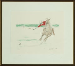 Red Jersey Polo Player c1985 Hand-Colour Print by Lloyd Kelly (b.1946-)