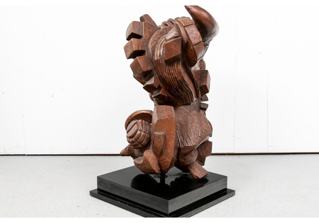 Mid-Century Modern Lloyd Lasdon, Hand Carved Cherry Root Wood Sculpture, “Mythic Images”, 1987 For Sale
