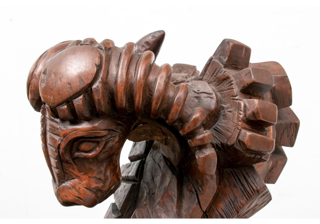 Hand-Carved Lloyd Lasdon, Hand Carved Cherry Root Wood Sculpture, “Mythic Images”, 1987 For Sale