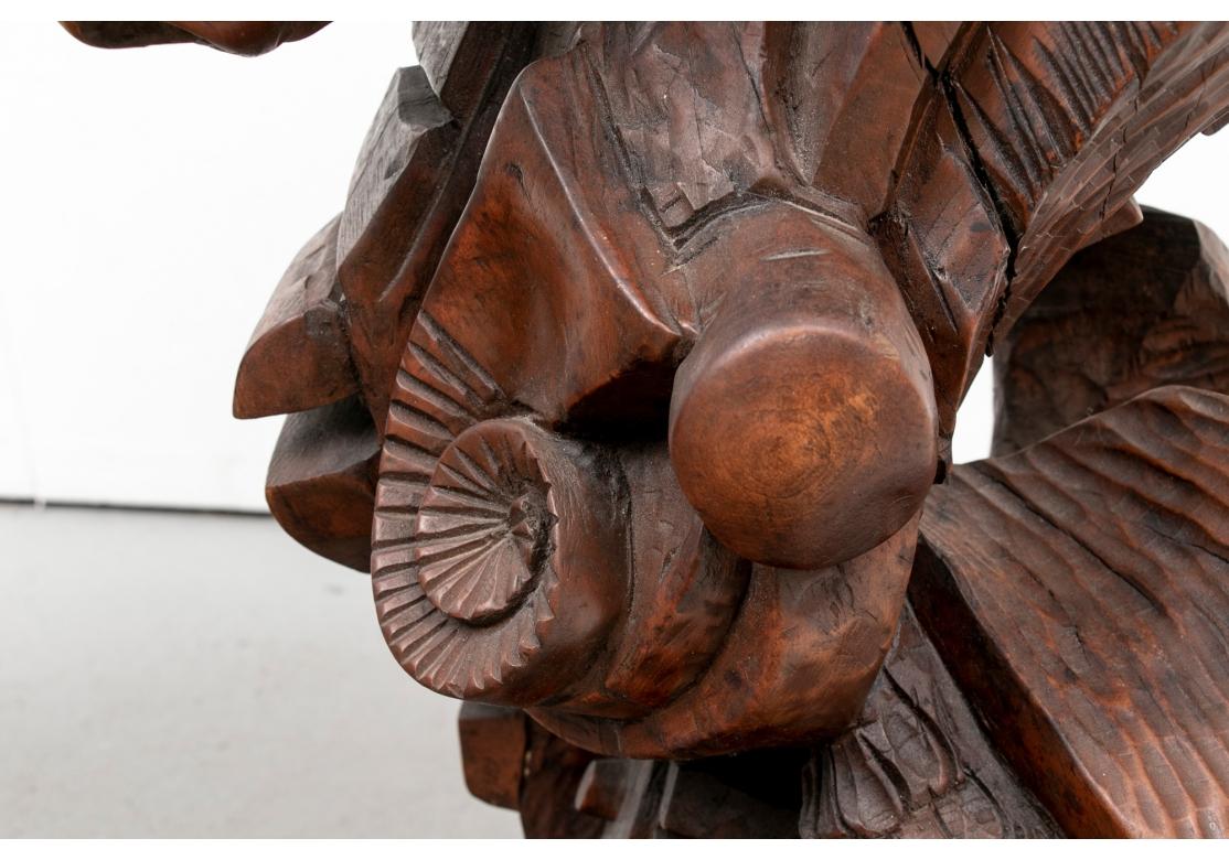Lloyd Lasdon, Hand Carved Cherry Root Wood Sculpture, “Mythic Images”, 1987 In Good Condition For Sale In Bridgeport, CT