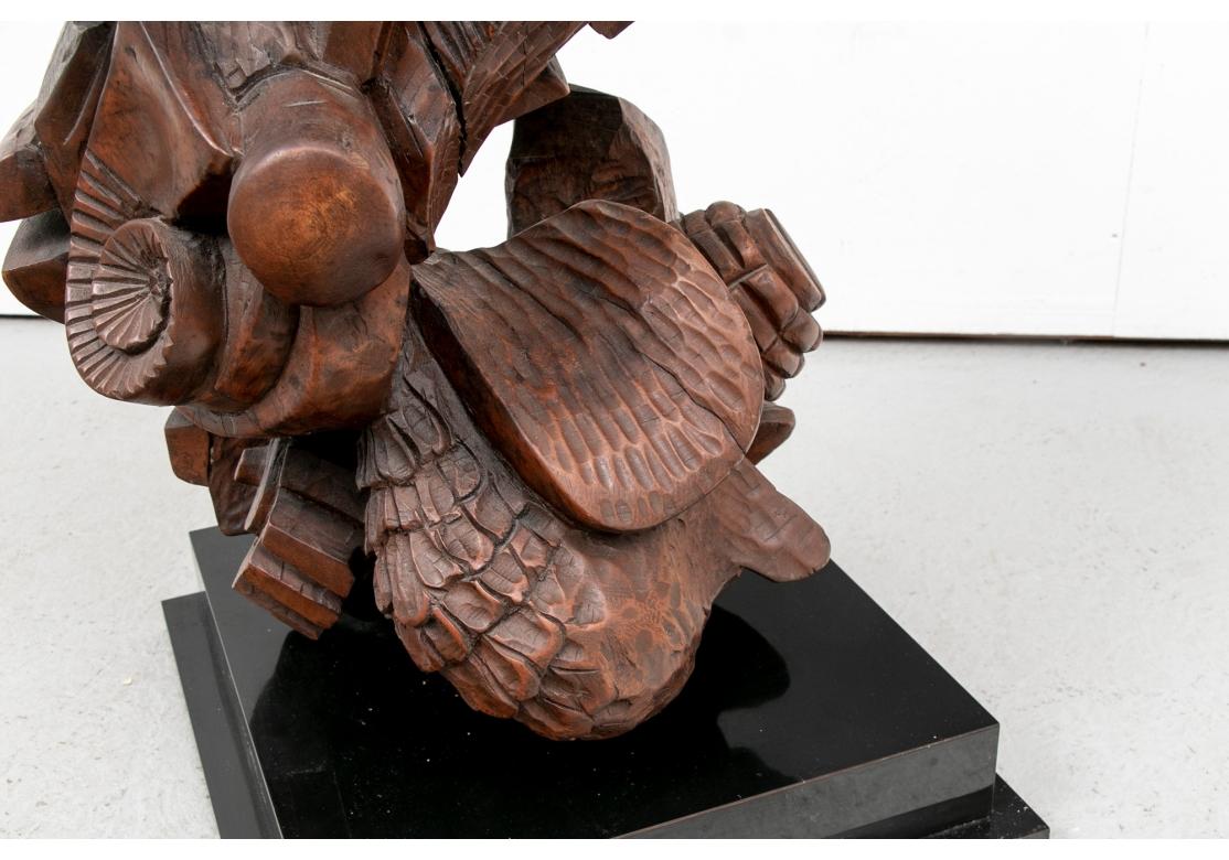 Fruitwood Lloyd Lasdon, Hand Carved Cherry Root Wood Sculpture, “Mythic Images”, 1987 For Sale