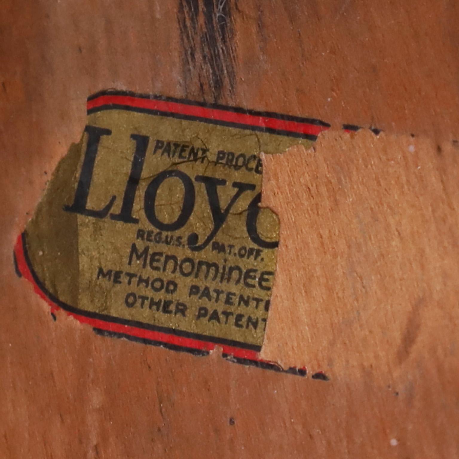 20th Century Lloyd Loom Antique Wicker Side Table For Sale