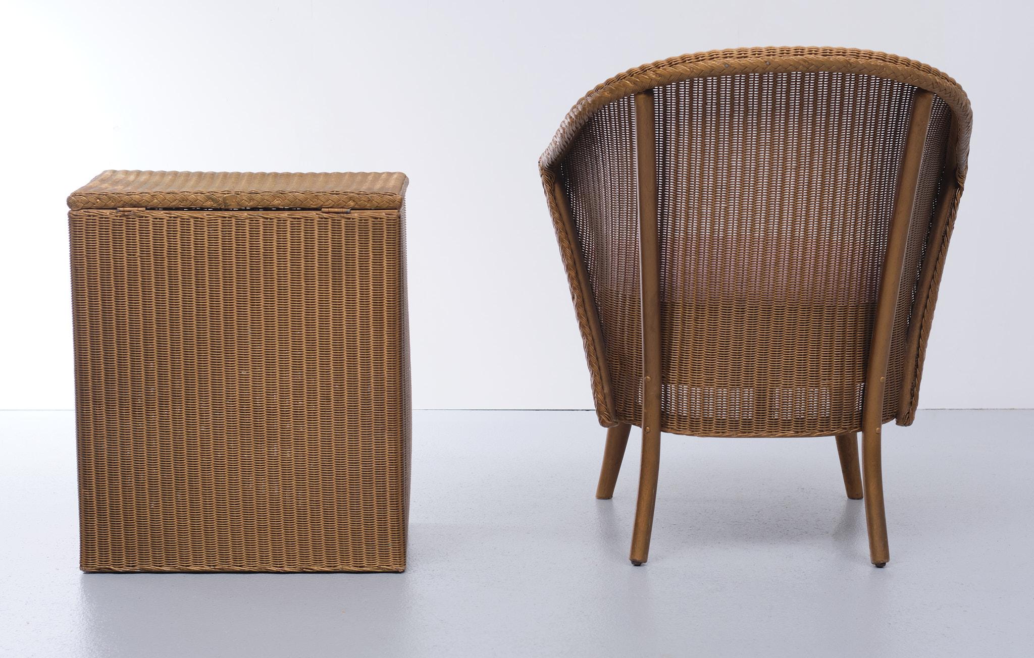 Lloyd Loom Chair and Basket Model Lusty 1930s 4