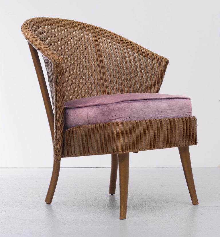 Lloyd Loom Chair and Basket Model Lusty 1930s at 1stDibs