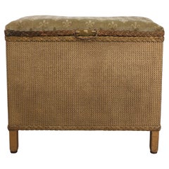 Vintage Lloyd Loom storage or seating Chest  1940s England 