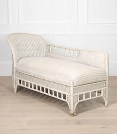 20th Century English Lloyd Loom Style Upholstered Daybed