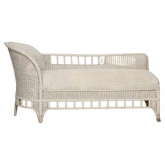 Letto da giorno imbottito in stile Lloyd Loom