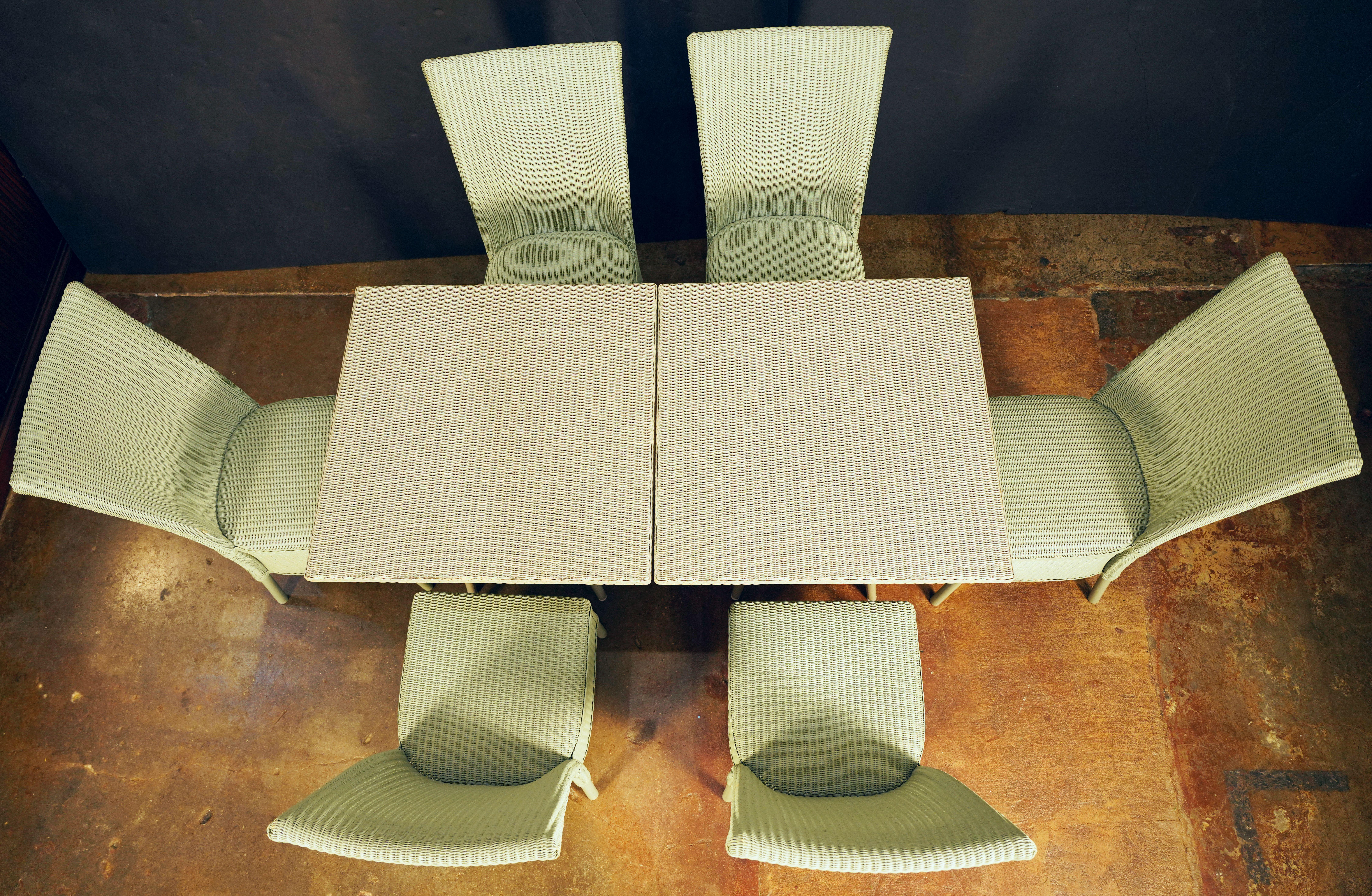 Lloyd Loom Table and Chairs Set from England (Six Chairs, Two Tables) 3