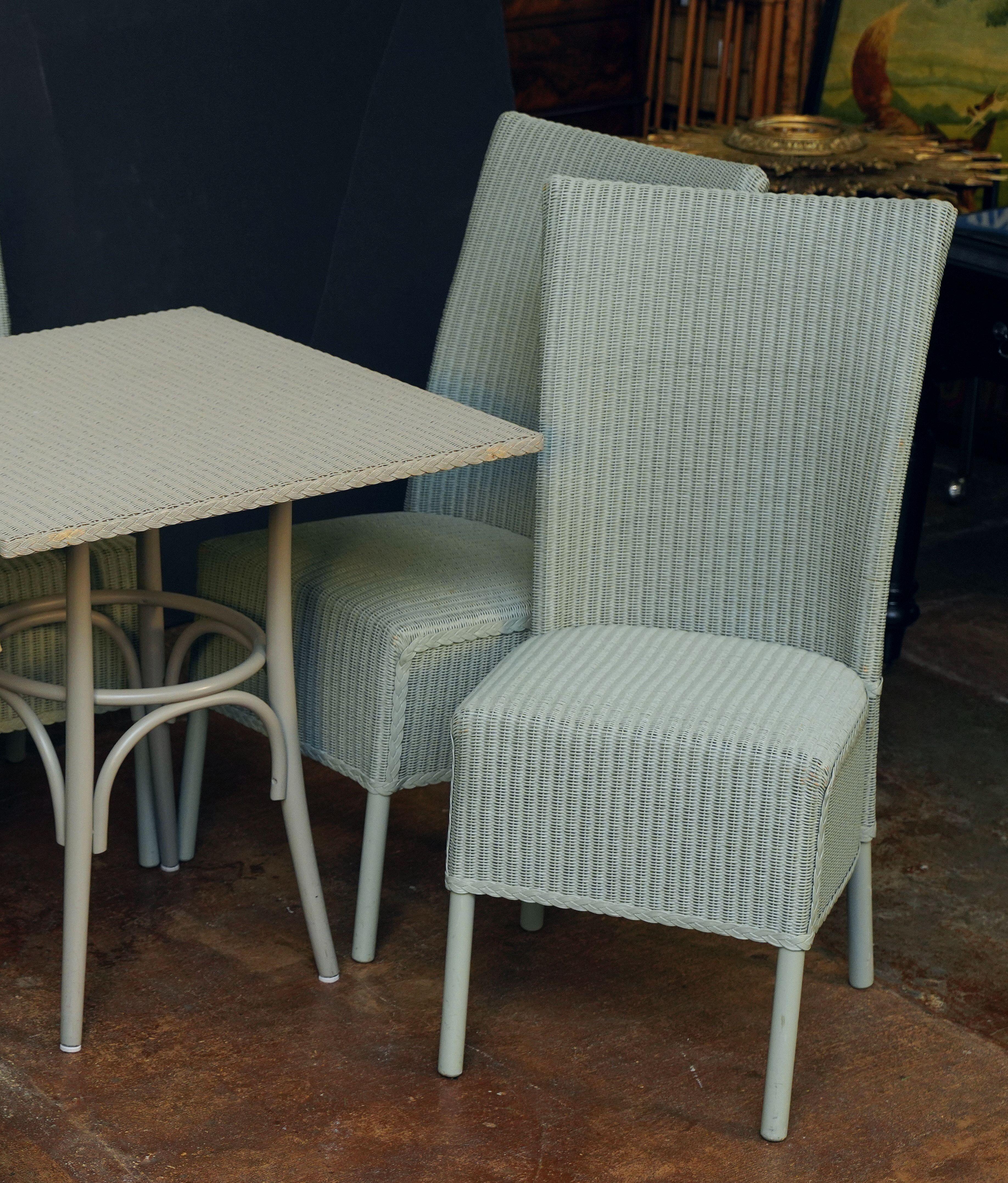 Lloyd Loom Table and Chairs Set from England (Six Chairs, Two Tables) 6
