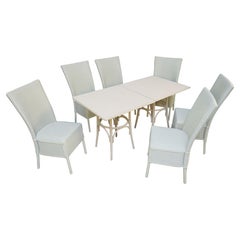 Lloyd Loom Table and Chairs Set from England (Six Chairs, Two Tables)