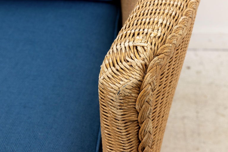 Lloyd Loom Wicker Style Loveseat For Sale at 1stDibs