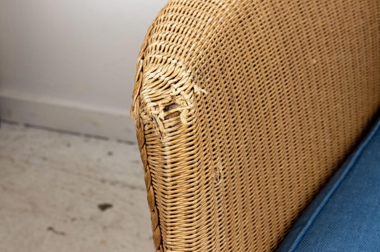 Lloyd Loom Wicker Style Loveseat For Sale at 1stDibs