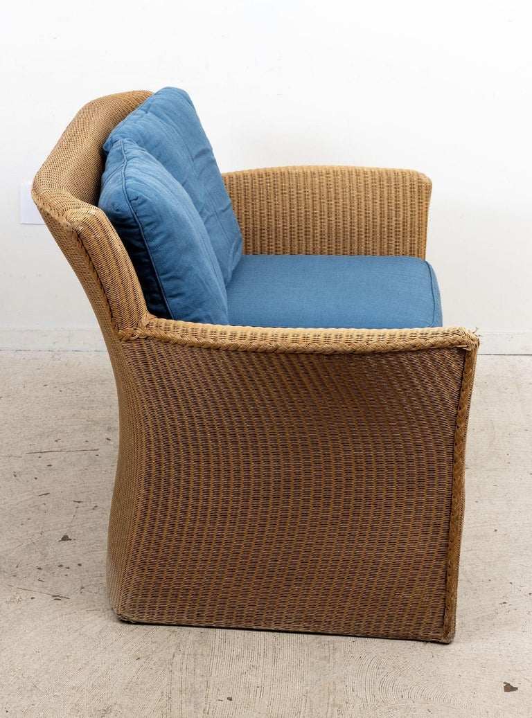 Lloyd Loom Wicker Style Loveseat For Sale at 1stDibs