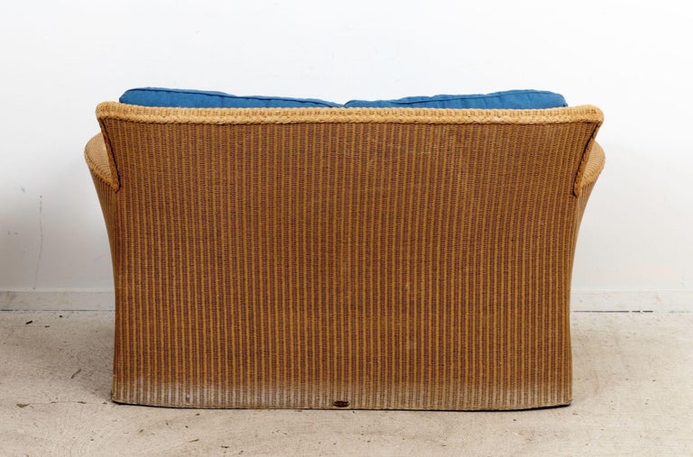 Lloyd Loom Wicker Style Loveseat For Sale at 1stDibs