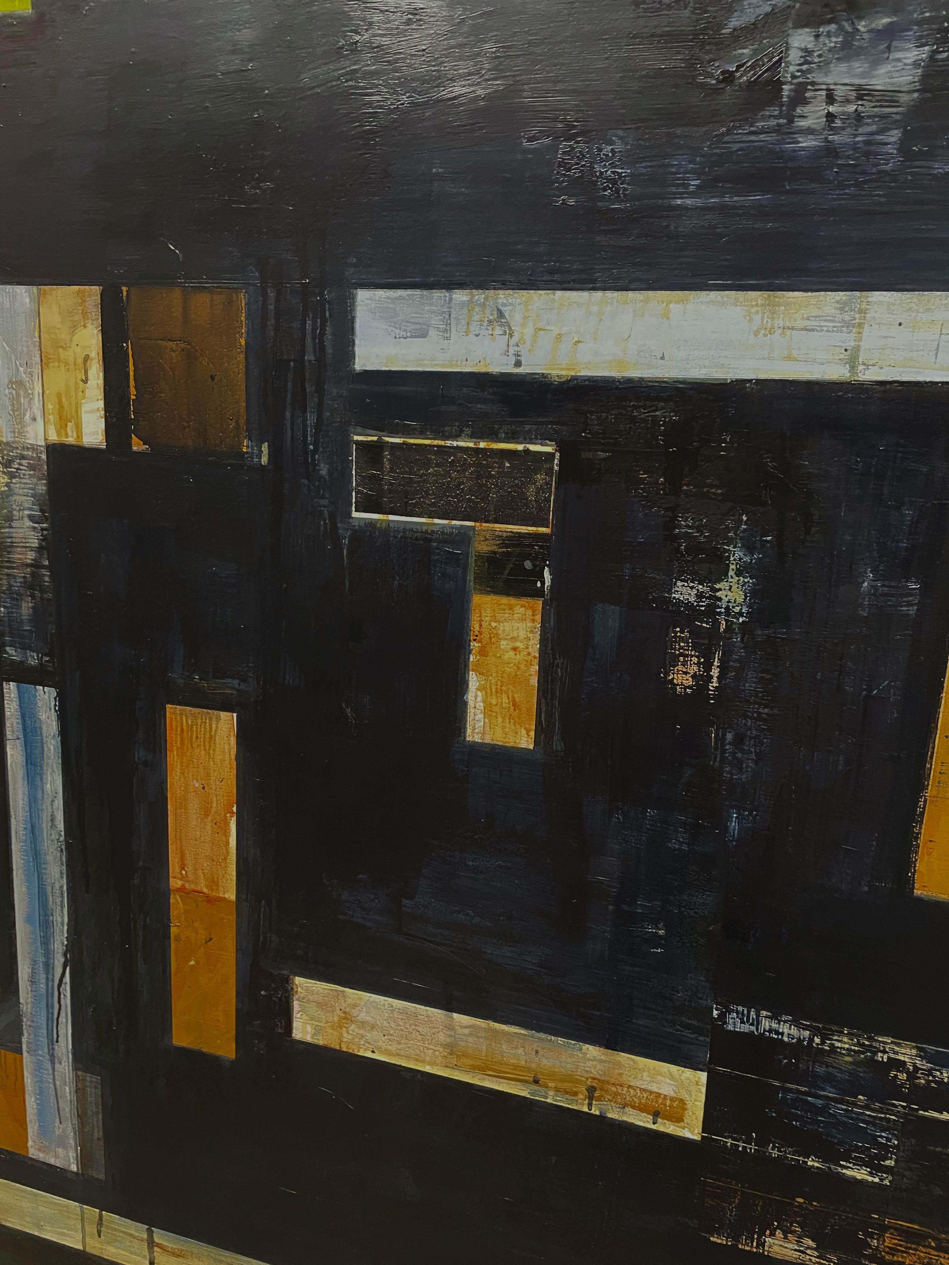 Crawl, Öl auf Leinwand, 2013 (Schwarz), Abstract Painting, von Lloyd Martin
