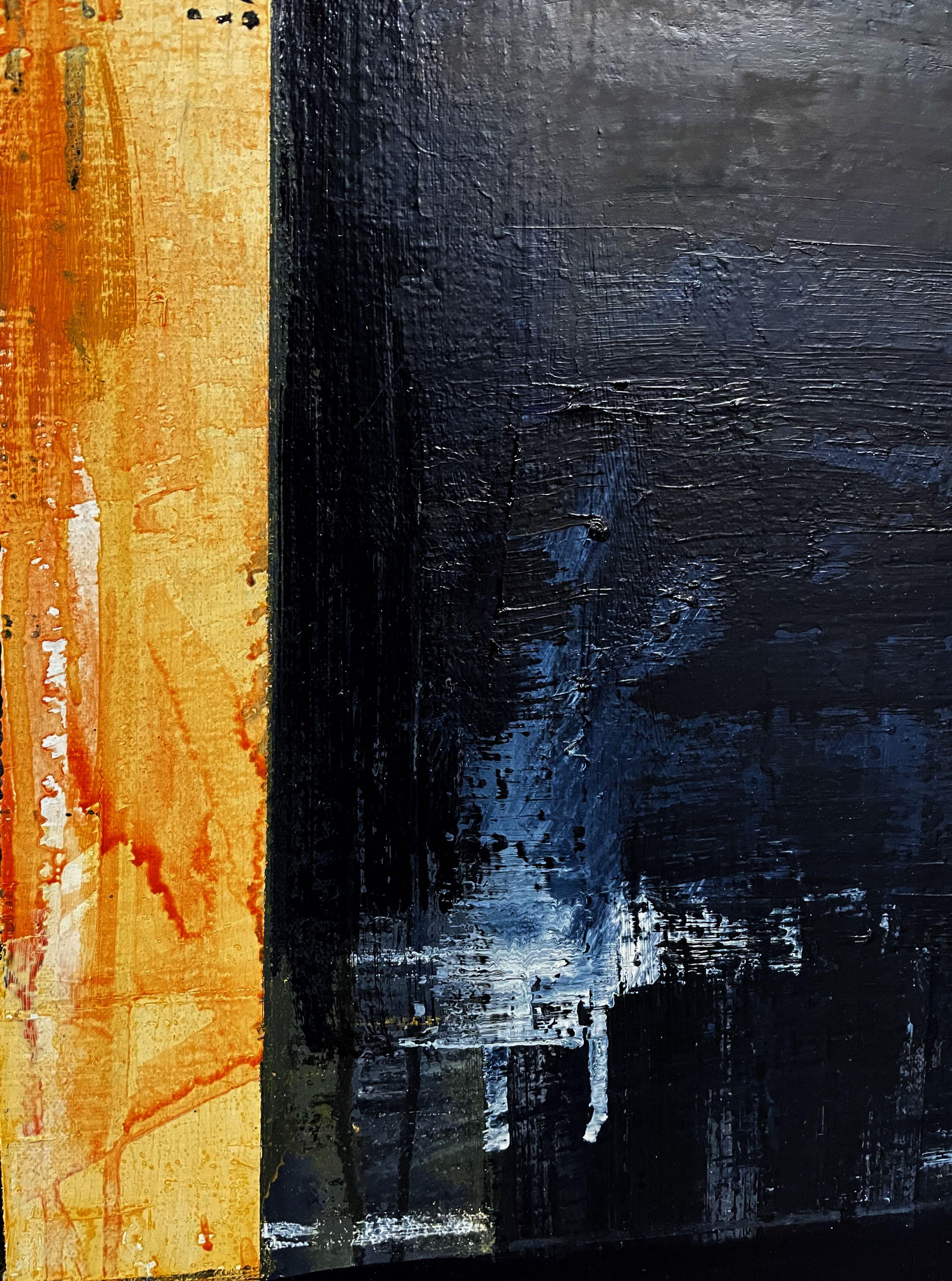 Crawl, Oil on Canvas, 2013 - Black Abstract Painting by Lloyd Martin