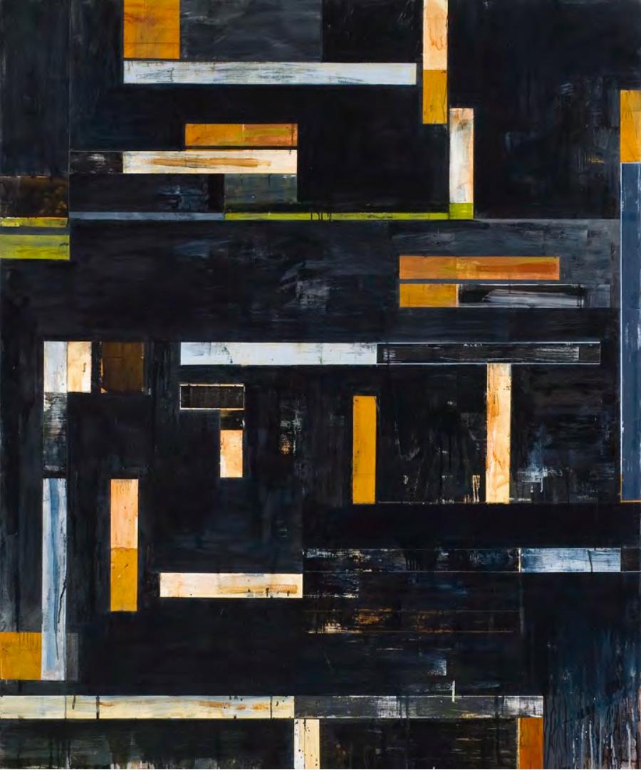 Abstract Painting di Lloyd Martin - Strisciare, olio su tela, 2013