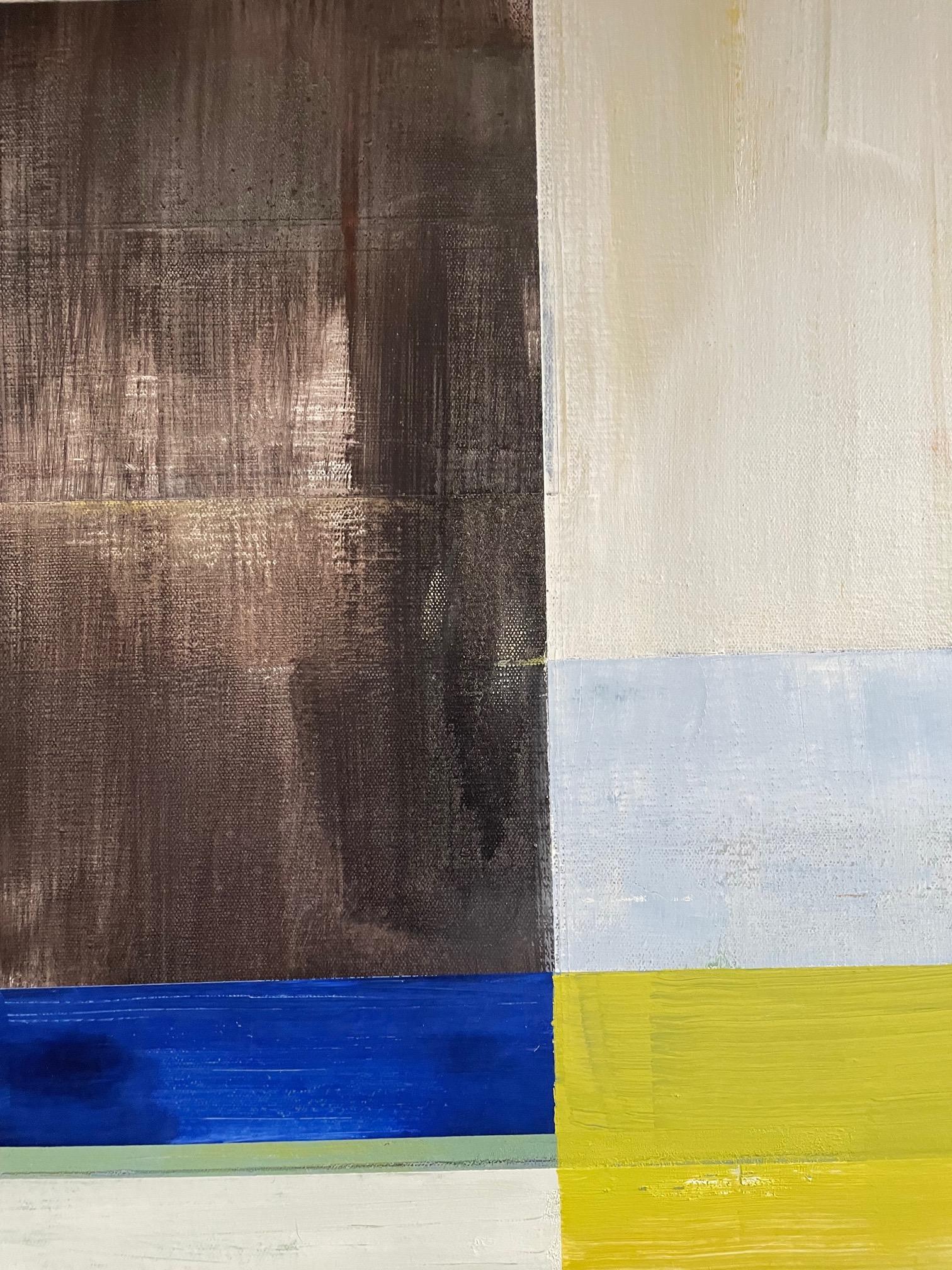 Indigo kariert, Öl auf Leinwand, 2014 (Geometrische Abstraktion), Painting, von Lloyd Martin
