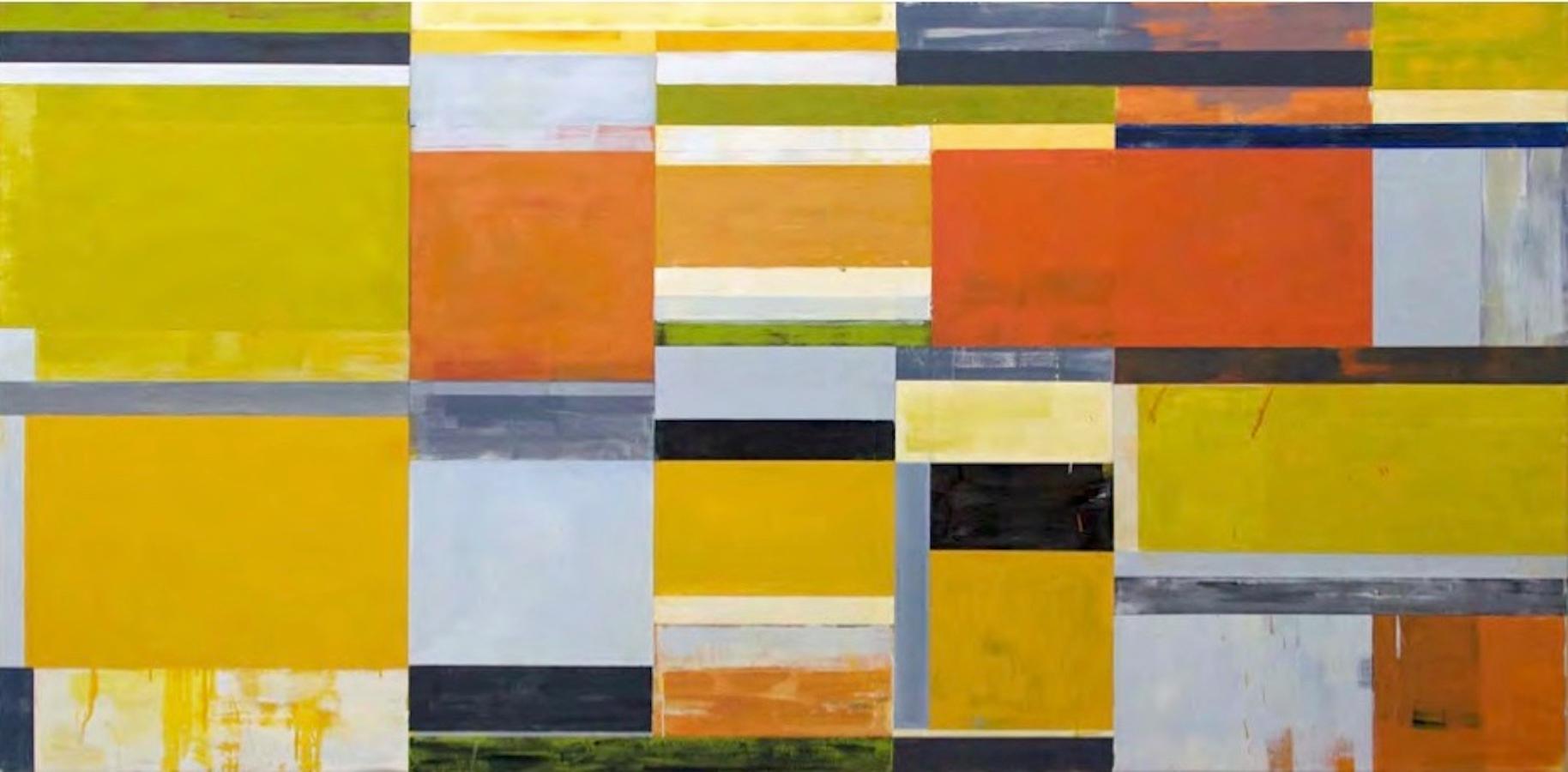 Lloyd Martin Abstract Painting - Yellow Stack, Oil on Canvas, 2016