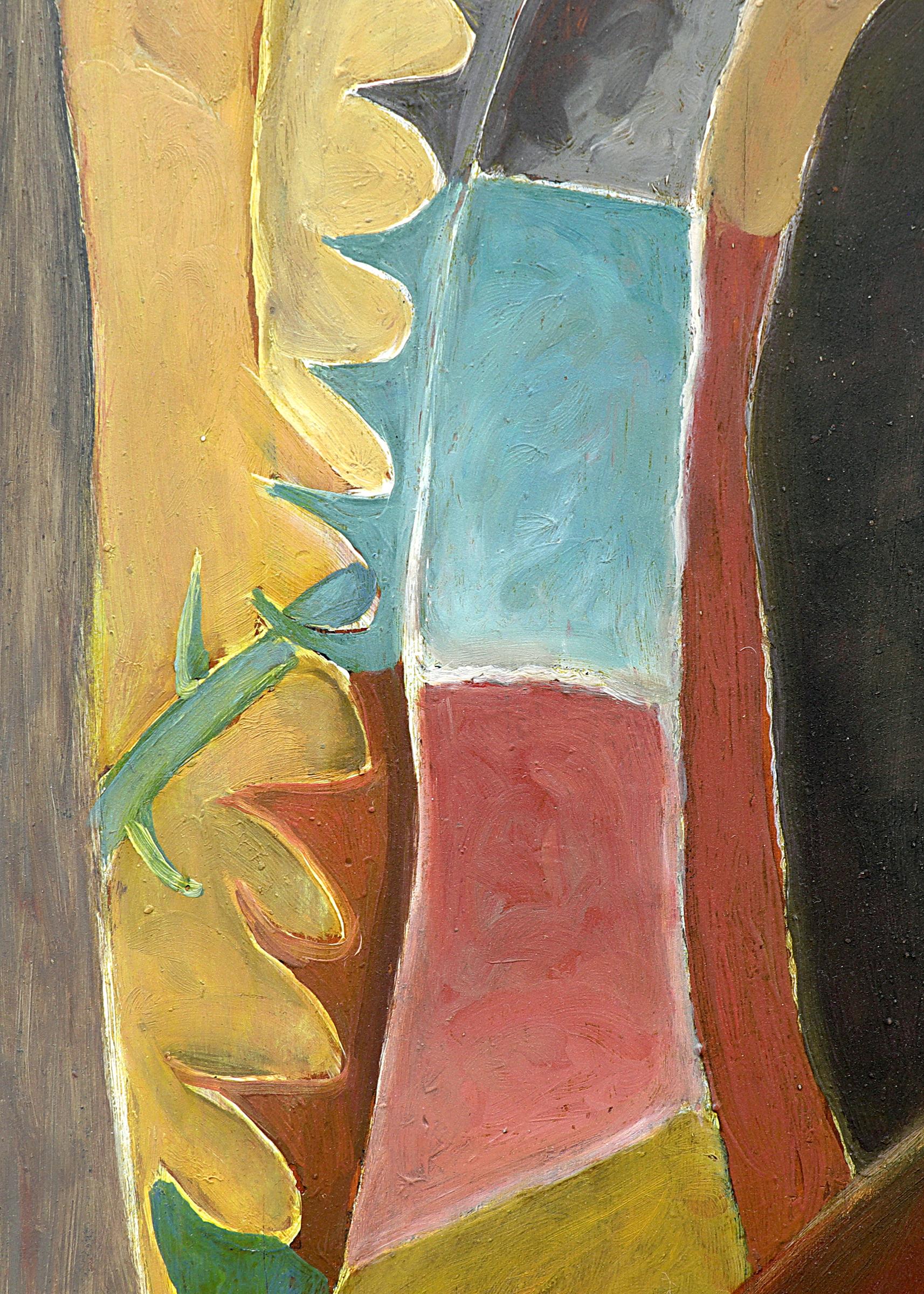 Portrait of Laura Bunnell, 1920s Framed Semi Abstract Figurative Oil Painting 1