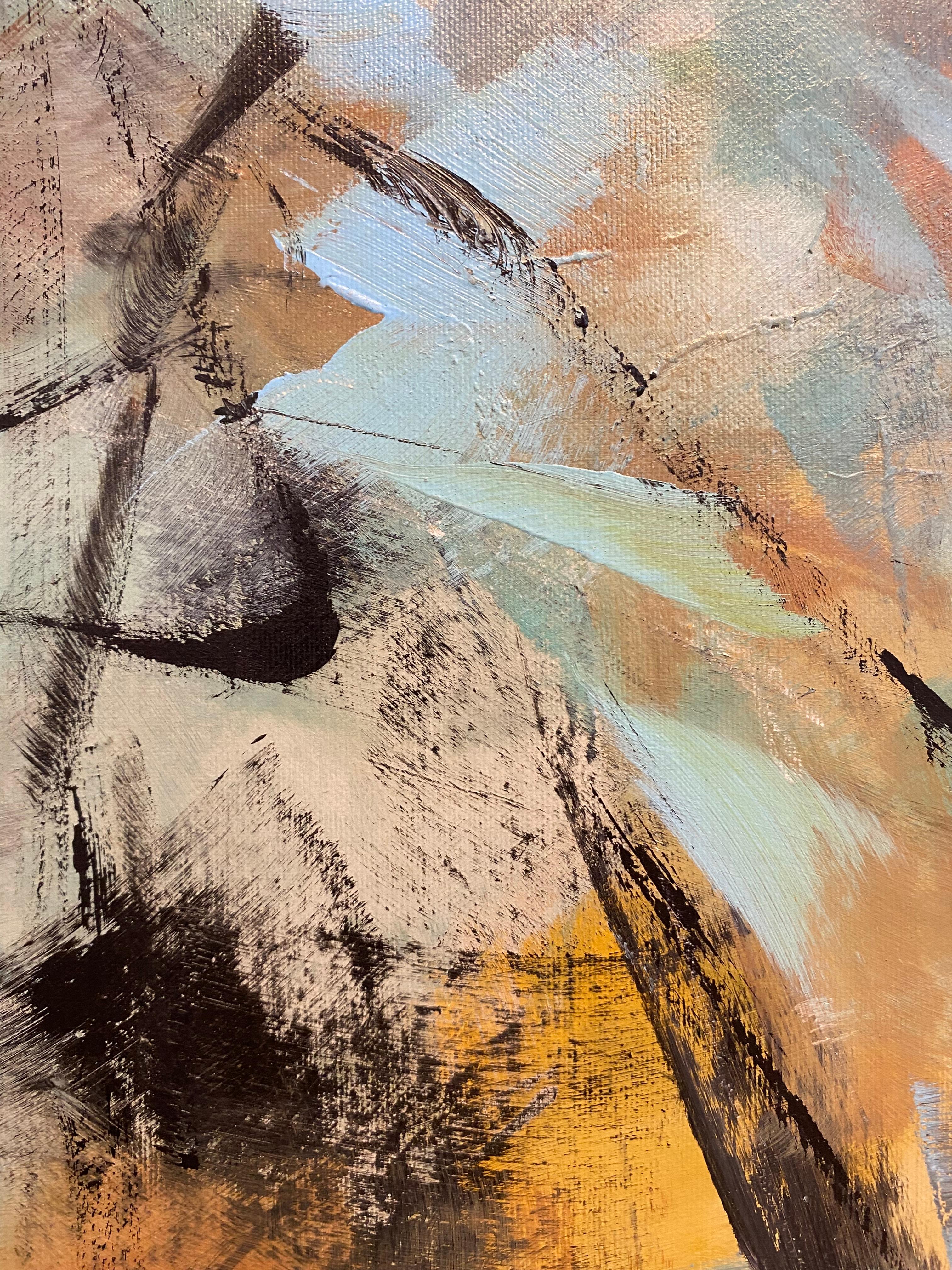 Un momento nel tempo - Abstract Painting Marrone di Lloyd Tabing 