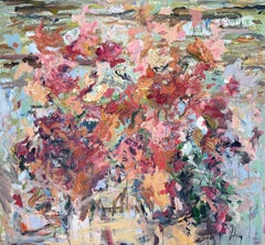 Bygones be Bygones, red, flower, contemporary art, Joan Mitchell, expressionism