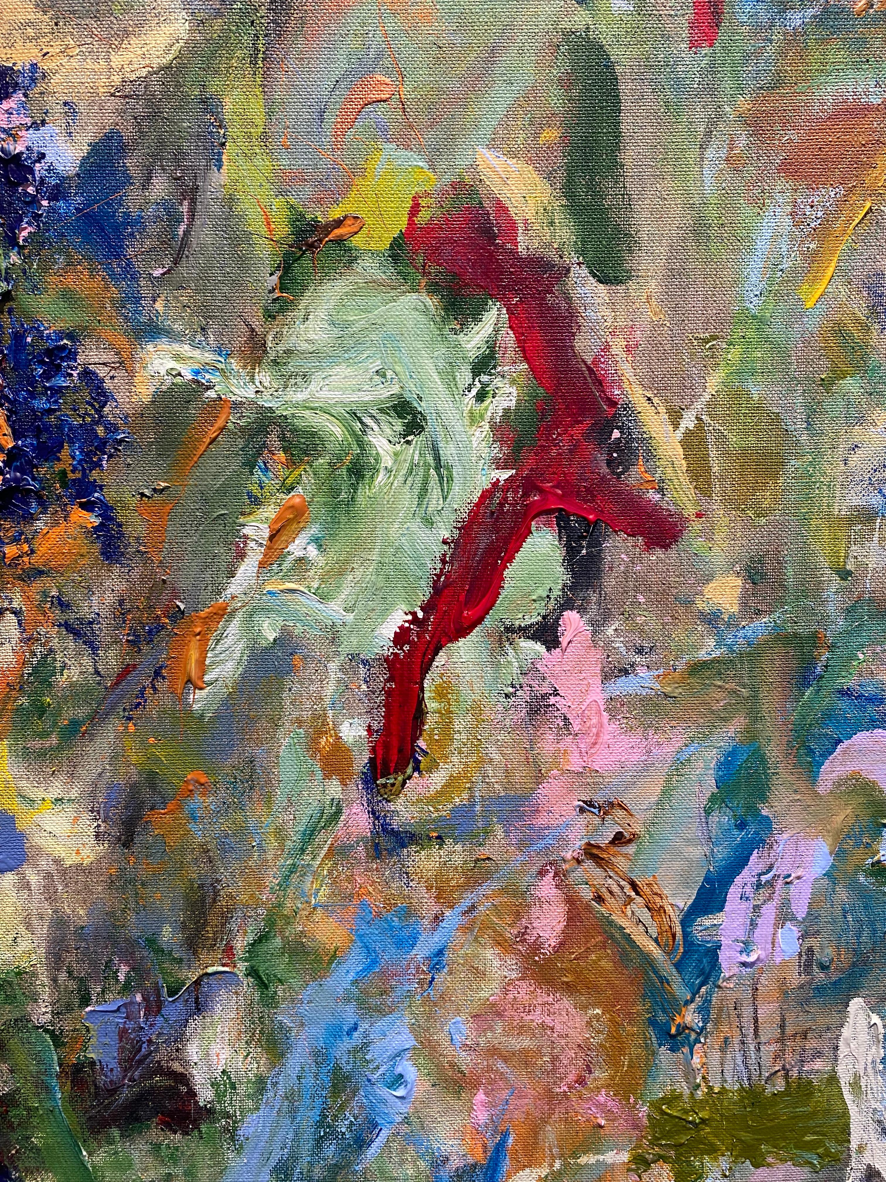 Contemplation et introspection, coloré, Joan Mitchell, expressionnisme, audacieux - Abstrait Painting par Lloyd Tabing 