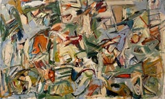 Piatti sporchi, contemporaneo, arancione, blu, verde, de Kooning, cubismo
