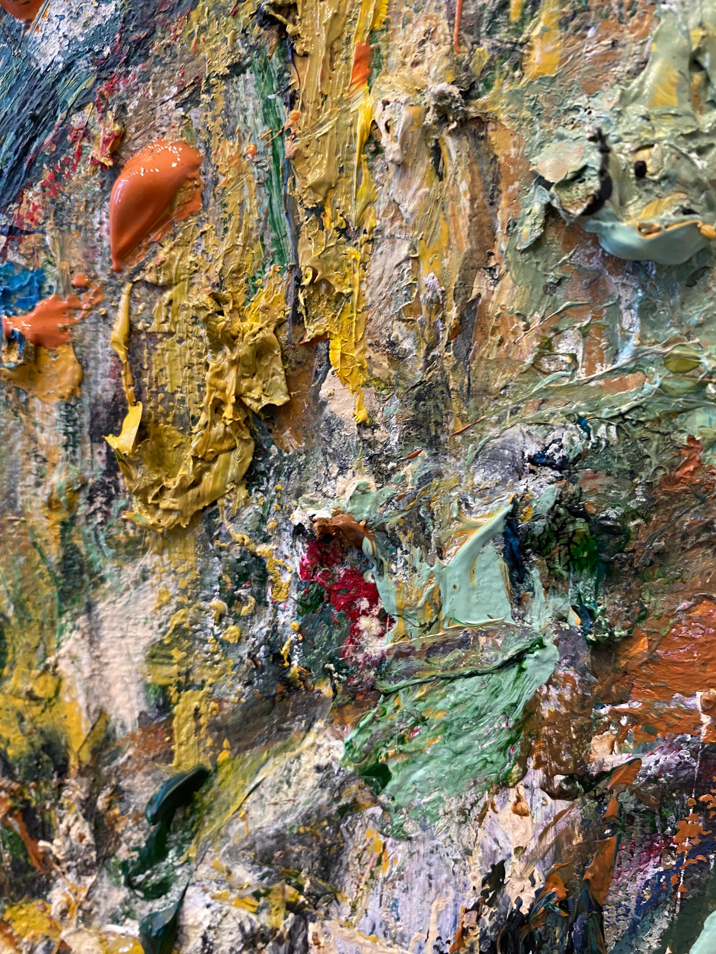 End Of Innocence, landscape, green, Kiefer, large abstract painting, expressive - Abstract Expressionist Painting by Lloyd Tabing 