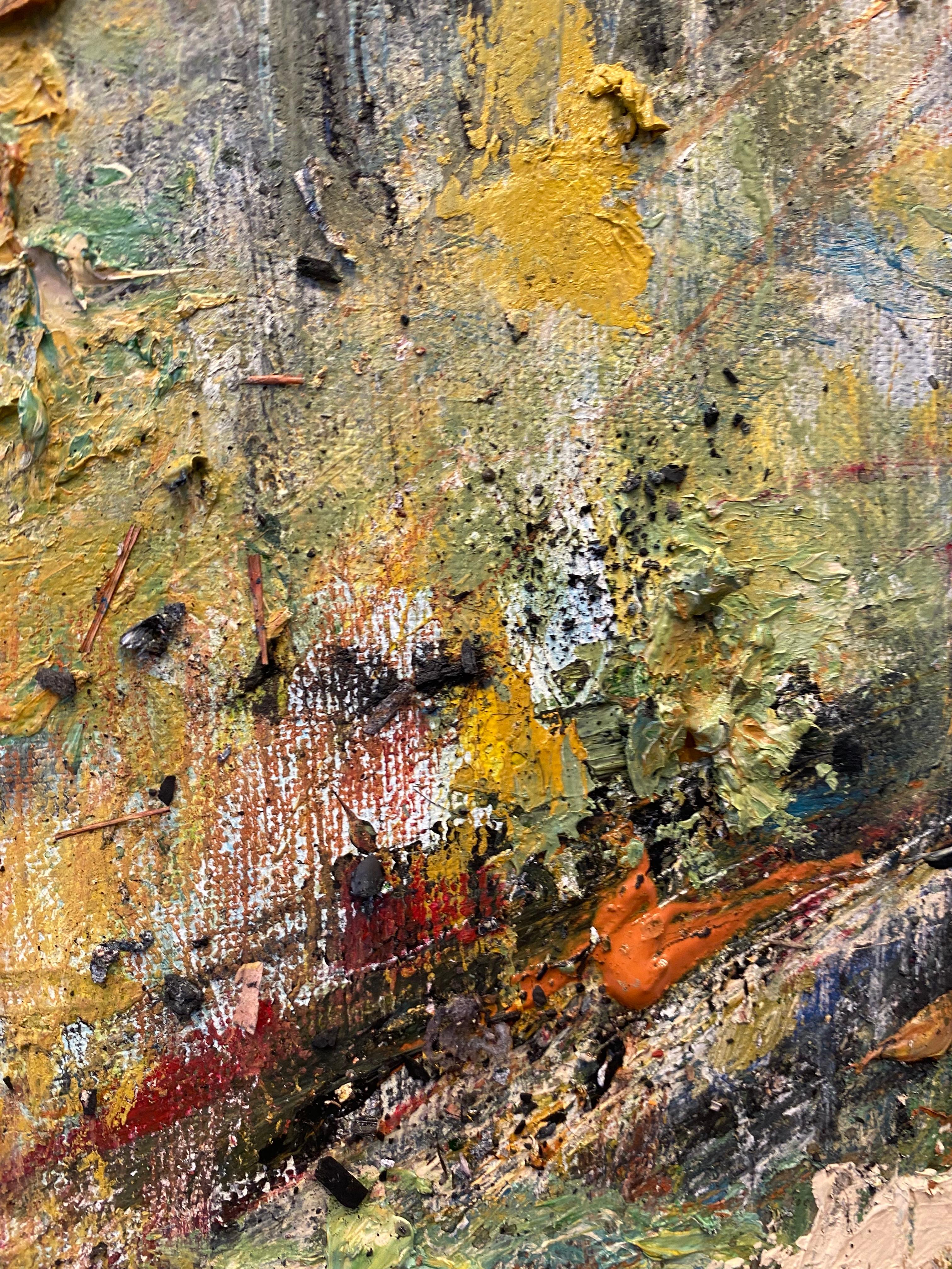 End Of Innocence, landscape, green, Kiefer, large abstract painting, expressive For Sale 3