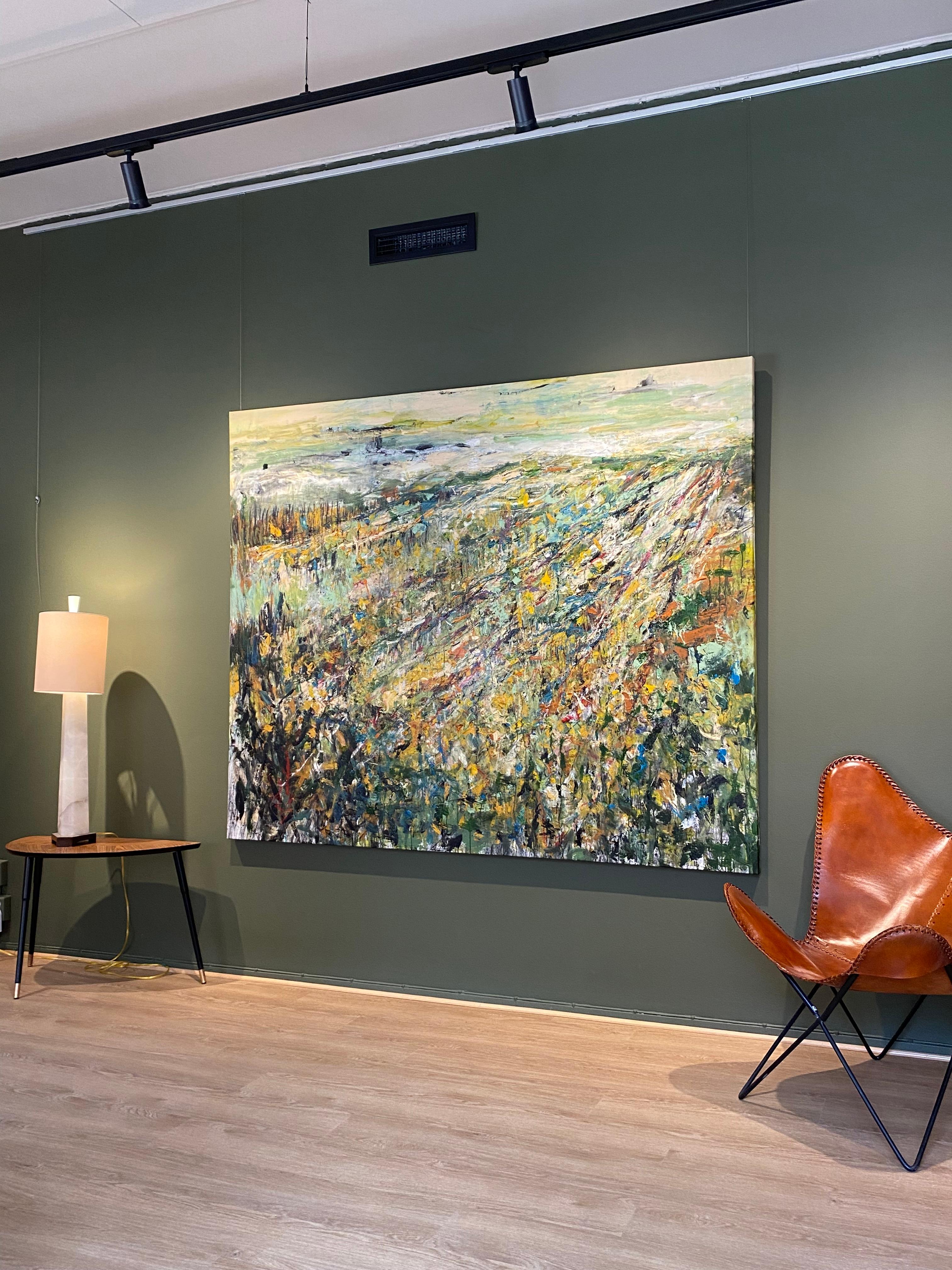 End Of Innocence, landscape, green, Kiefer, large abstract painting, expressive For Sale 4