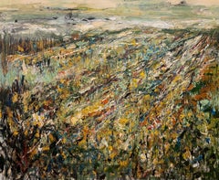 Fin de la inocencia, paisaje, verde, Kiefer, gran cuadro abstracto, expresivo