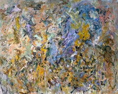 Erase and Rewind, contemporary, Larry Poons, impasto, gestural, purple, nature