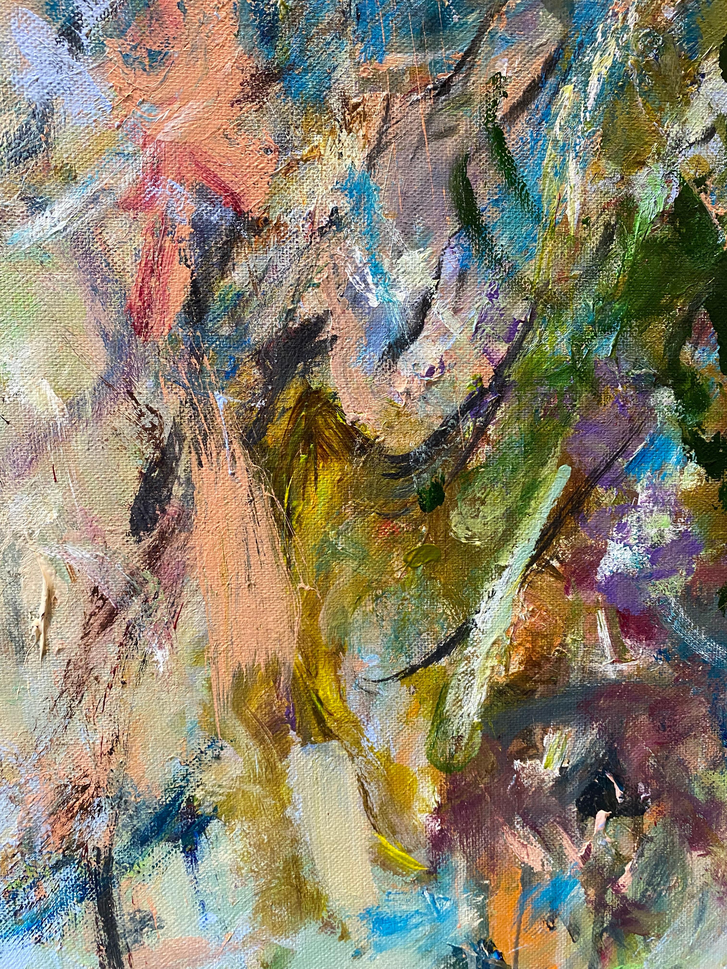 Fear and Compliance, contemporary, expressionism, Joan Mitchell, Larry Poons - Brown Abstract Painting by Lloyd Tabing 