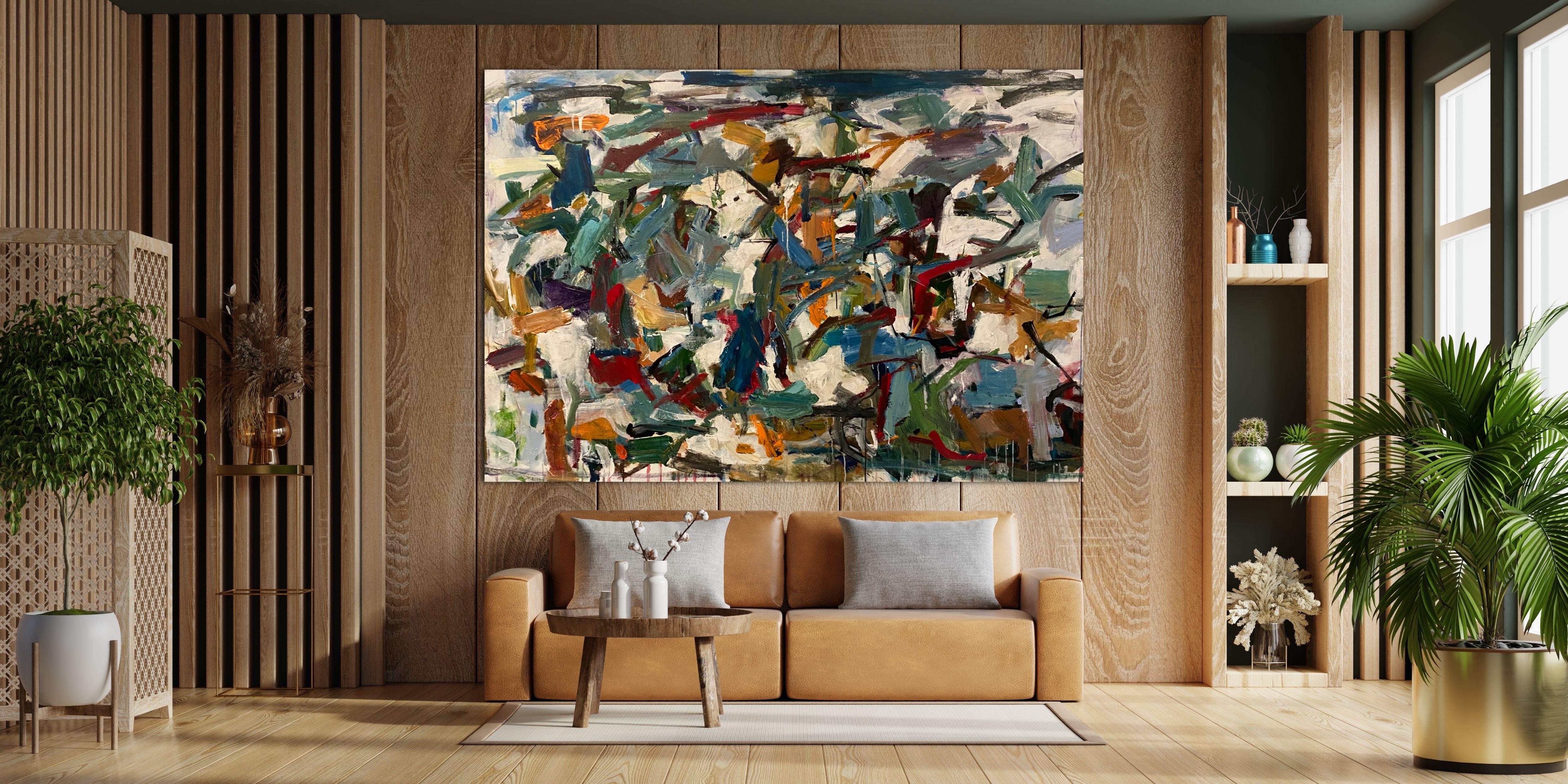 Omaggio a Joan, Joan Mitchell, incartato in galleria, contemporaneo, nature - Painting di Lloyd Tabing 